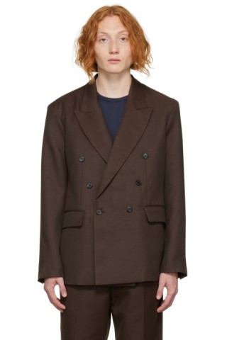 SSENSE Exclusive Brown Pico Blazer by Second/Layer on Sale