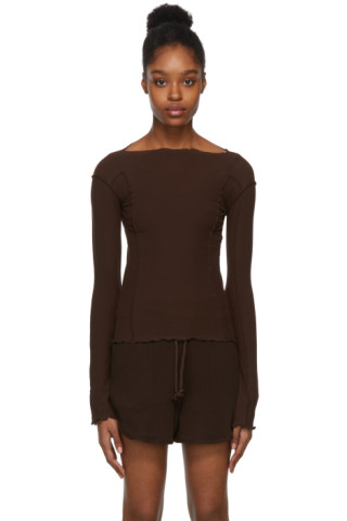 Baserange: Brown Omato Long Sleeve T-Shirt | SSENSE