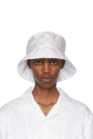 White Nylon Bucket Hat by MISBHV on Sale