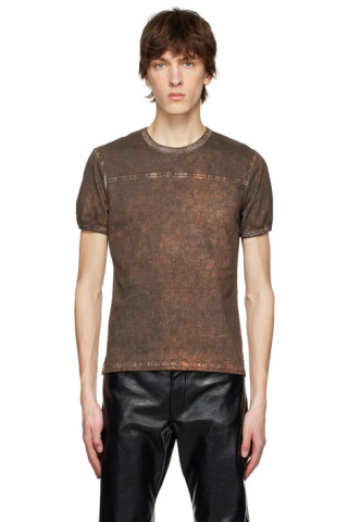 MISBHV: Brown Viscose T-Shirt | SSENSE