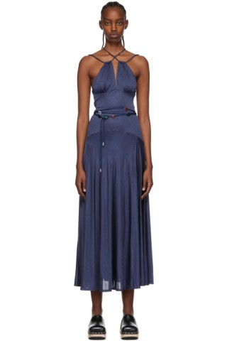 Maiden Name: SSENSE Exclusive Blue Sylvia Midi Dress | SSENSE