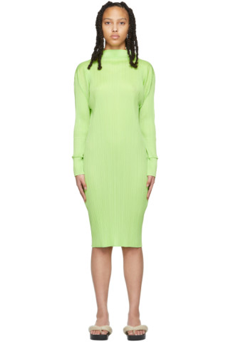 Pleats Please Issey Miyake: Green Monthly Colors February Dress