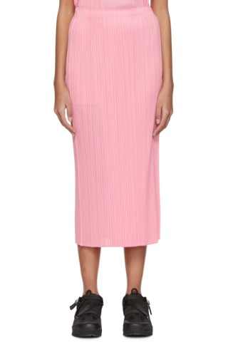 Pleats Please Issey Miyake: Pink Monthly Colors March Midi Skirt