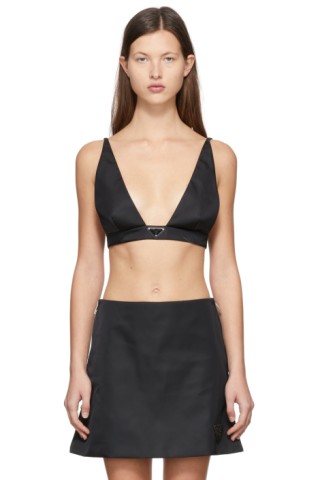 Prada Women's Re-Nylon Bandeau Bra Top - Black - Size 4