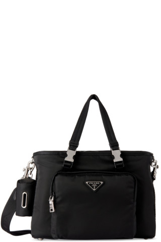 Black Saffiano & Re-Nylon Pet Carrier by Prada | SSENSE Canada