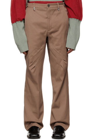 MAATEE&SONS SS SET UP TROUSERS L.BRWN