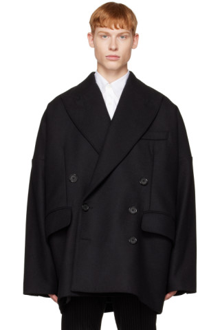 Black Double-Breasted Peacoat by Dolce&Gabbana on Sale