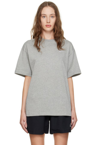 Nike: Gray Solo Swoosh T-Shirt | SSENSE