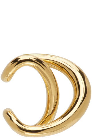 Charlotte Chesnais: Gold Initial Single Ear Cuff | SSENSE Canada