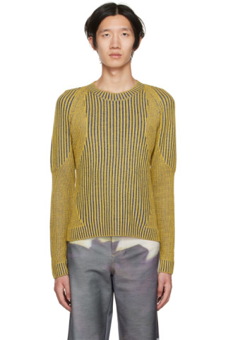 PONDER.ER: SSENSE Exclusive Yellow Motor Sweater | SSENSE