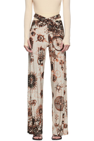 Marine Serre: Beige Geotic Trousers | SSENSE