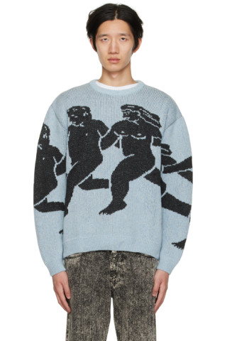 Carne Bollente: SSENSE Exclusive Blue In-Depends Day Sweater
