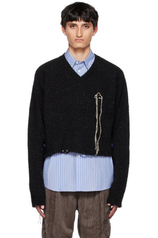 Doublet: Black Magnet Attached Sweater | SSENSE UK