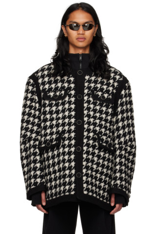 ADER error: Black & White Beron Coat | SSENSE