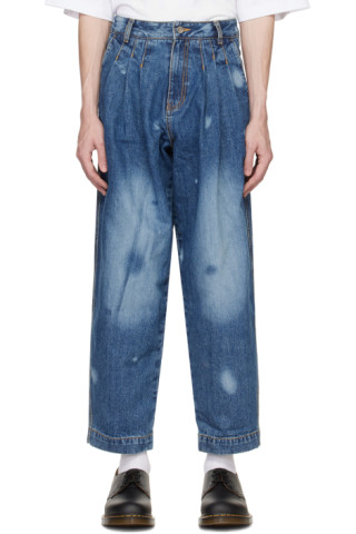 ADER error: Blue Pleated Jeans | SSENSE