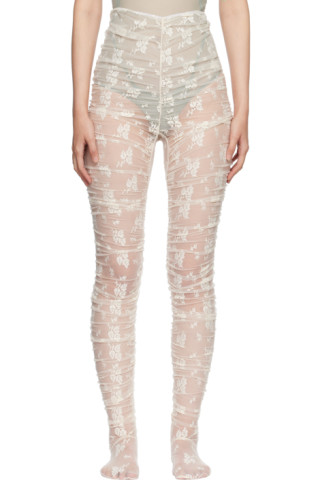 Yuhan Wang: SSENSE Exclusive Off-White Lace Tights | SSENSE
