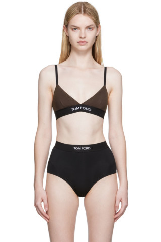 TOM FORD Logo-underband Bra - Brown