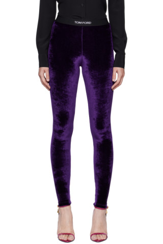 Leggings aus Samt in Lila - Tom Ford