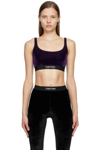 TOM FORD: Purple Signature Stretch Bra | SSENSE