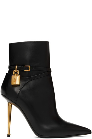 Black Padlock Ankle Boots by TOM FORD on Sale