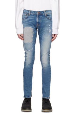 Blue Tight Terry Jeans by Nudie Jeans on Sale