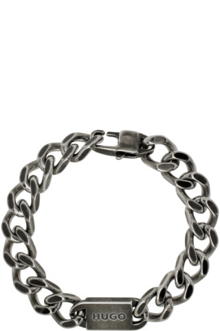 Hugo: Gunmetal Chain Bracelet | SSENSE