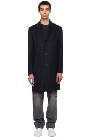 Hugo: Navy Malte Coat | SSENSE