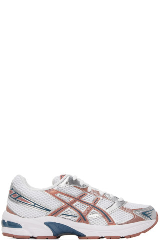 White & Pink GEL-1130 Sneakers by Asics on Sale White & Pink GEL-1130 Sneakers by Asics on Sale