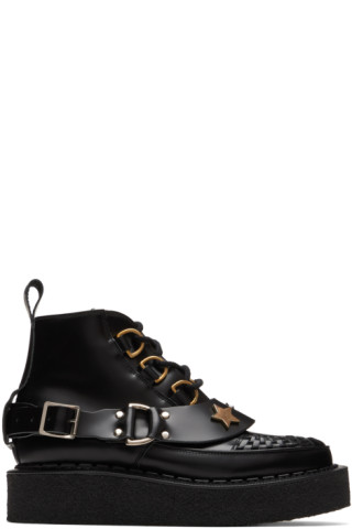 Black George Cox Edition D-Ring Boots by Charles Jeffrey LOVERBOY