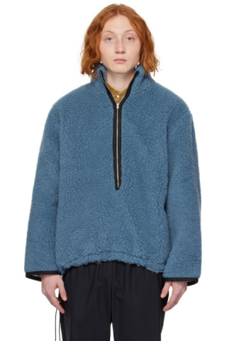 Camiel Fortgens: Blue Wool Jacket | SSENSE Canada