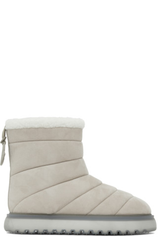 Moncler: Beige Hermosa Snow Boots | SSENSE
