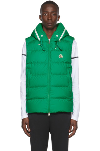 Moncler: Green Cardamine Down Vest | SSENSE