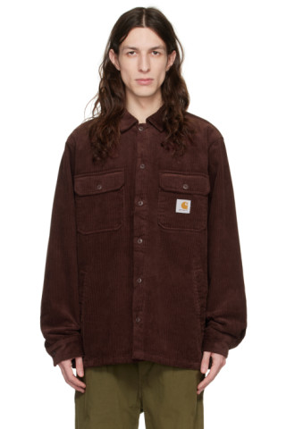 Carhartt Work In Progress: Burgundy Whitsome Shirt Jacket | SSENSE