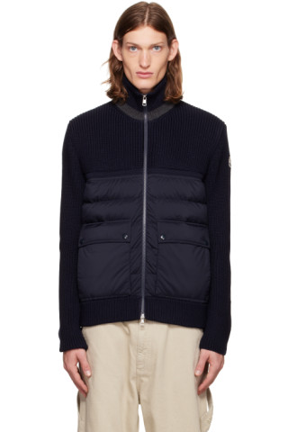 Moncler - Navy Padded Wool Cardigan