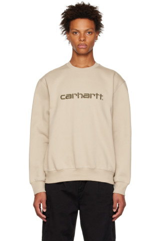 Carhartt Work In Progress: Beige Embroidered Sweatshirt | SSENSE