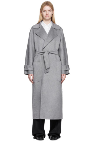 Max Mara: Gray Feluca Coat | SSENSE