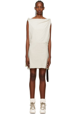 Rick Owens Drkshdw: Beige Toga Minidress | SSENSE