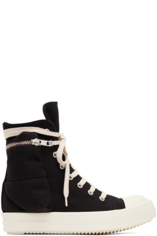 Black Cargo Sneakers by Rick Owens DRKSHDW on Sale