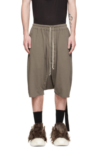 Gray Drawstring Pods Shorts by Rick Owens DRKSHDW on Sale