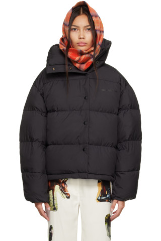 Acne Studios: Black Puffer Down Jacket | SSENSE