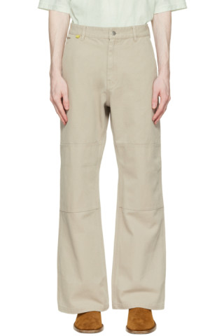 Acne Studios: Beige Workwear Trousers | SSENSE