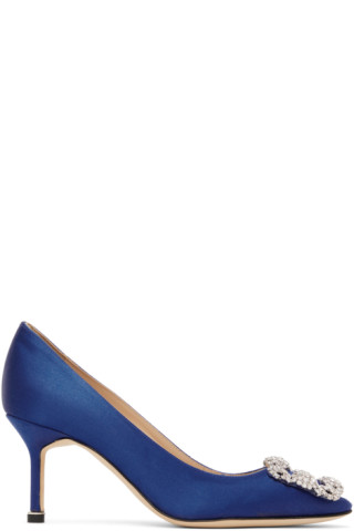 Manolo Blahnik: Blue Hangisi Heels | SSENSE