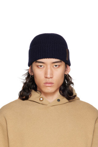 Black Rolled Brim Beanie by ZEGNA on Sale