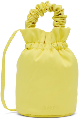 GANNI: Yellow Occasion Top Handle Bag | SSENSE Canada