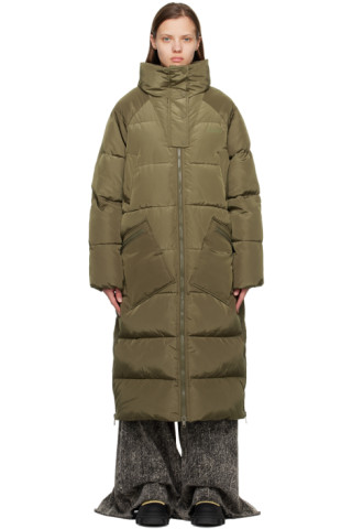 GANNI: Green Tech Down Coat | SSENSE