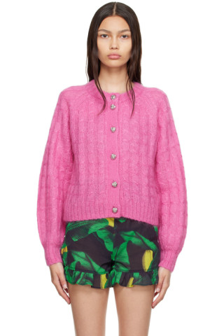 Pink Mohair Cardigan by GANNI on Sale