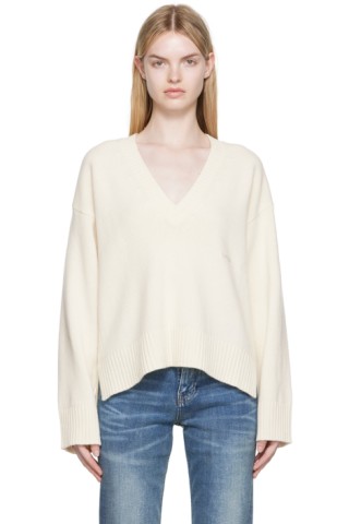 Off-White Embroidered Sweater by GANNI on Sale