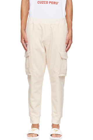 Dsquared2: Off-White Mini 'DSQ2' Cargo Lounge Pants | SSENSE Canada