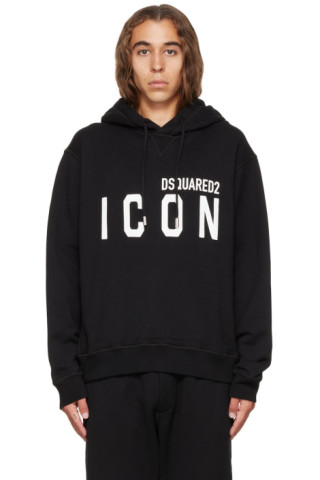 Dsquared2: Black Icon Cool Hoodie | SSENSE Canada