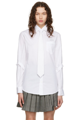 Rokh: White Strap Detailed Shirt | SSENSE